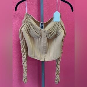 Windsor Tan Ruched Bustier Camisole Top